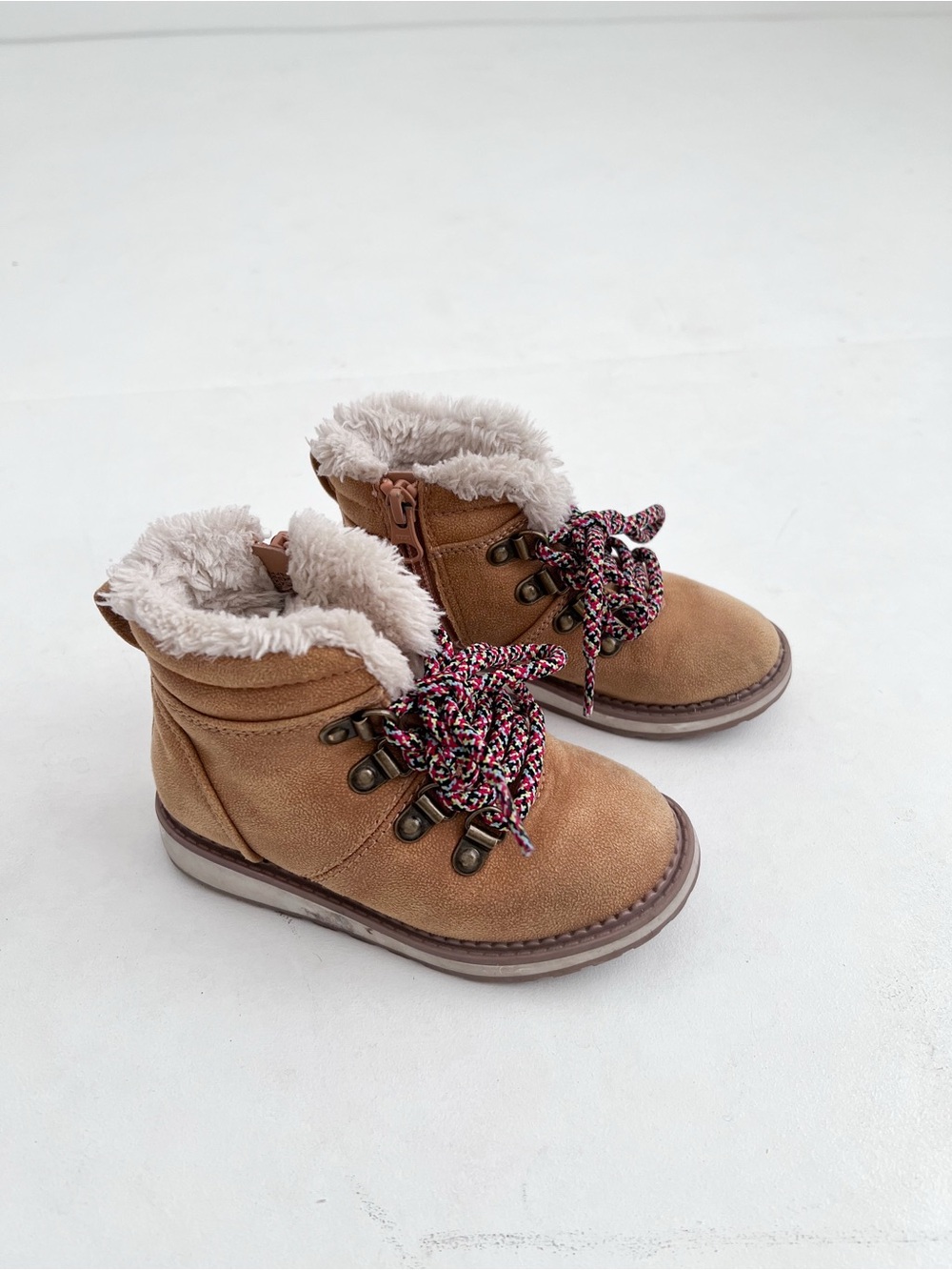 Toddler Tan Faux-Fur Lined Winter Boots